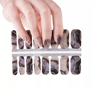 Grey, Black and Beige Marble with Gold Glitter